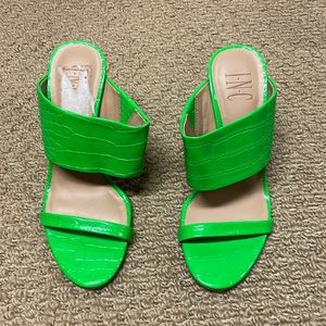 I.N.C bright green sandal heels size 6